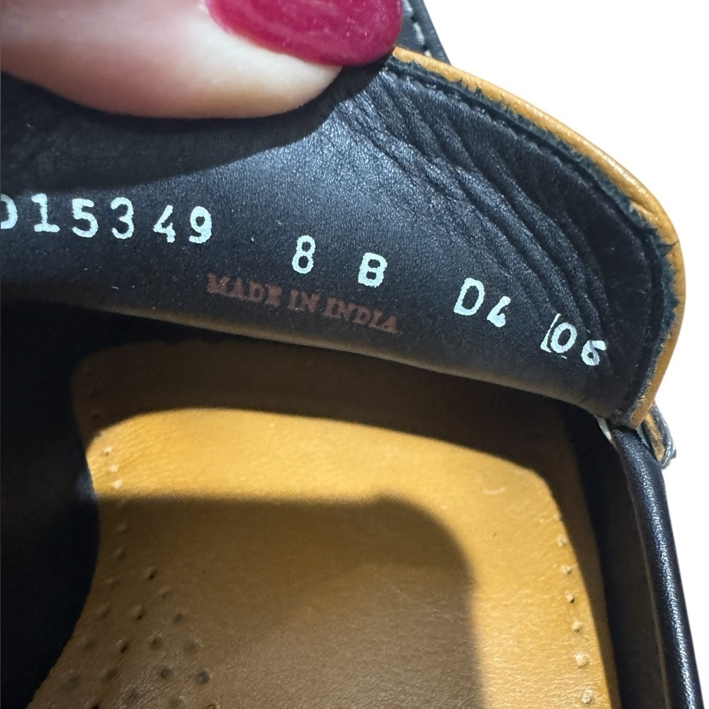 Cole Haan Black Leather Slide Loafers w/ Olive Saddle Strap | Women’s 8 - Picture 7 of 9